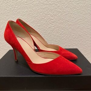 J.CREW Colette Suede D'Orsay Kitten Heels E0795 SZ 6 1/2 California Poppy Pumps